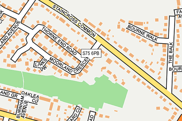 S75 6PB map - OS OpenMap – Local (Ordnance Survey)
