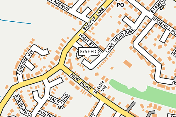 S75 6PD map - OS OpenMap – Local (Ordnance Survey)