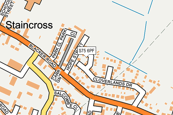 S75 6PF map - OS OpenMap – Local (Ordnance Survey)