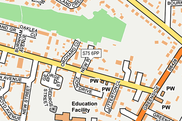 S75 6PP map - OS OpenMap – Local (Ordnance Survey)