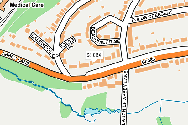 S8 0BX map - OS OpenMap – Local (Ordnance Survey)