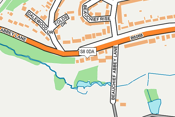 S8 0DA map - OS OpenMap – Local (Ordnance Survey)
