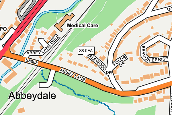 S8 0EA map - OS OpenMap – Local (Ordnance Survey)