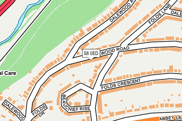 S8 0ED map - OS OpenMap – Local (Ordnance Survey)