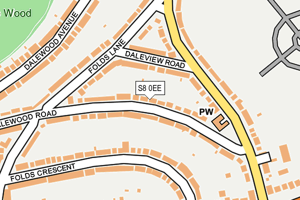 S8 0EE map - OS OpenMap – Local (Ordnance Survey)