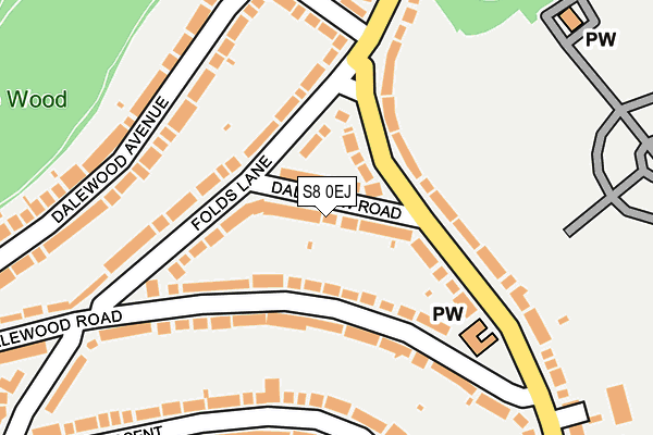 S8 0EJ map - OS OpenMap – Local (Ordnance Survey)