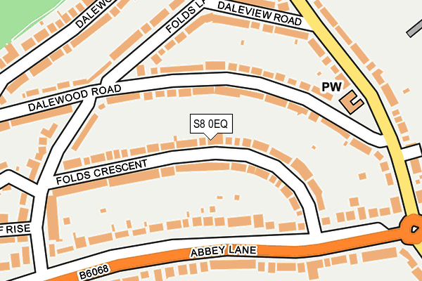 S8 0EQ map - OS OpenMap – Local (Ordnance Survey)