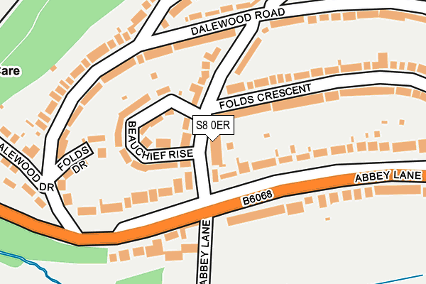 S8 0ER map - OS OpenMap – Local (Ordnance Survey)