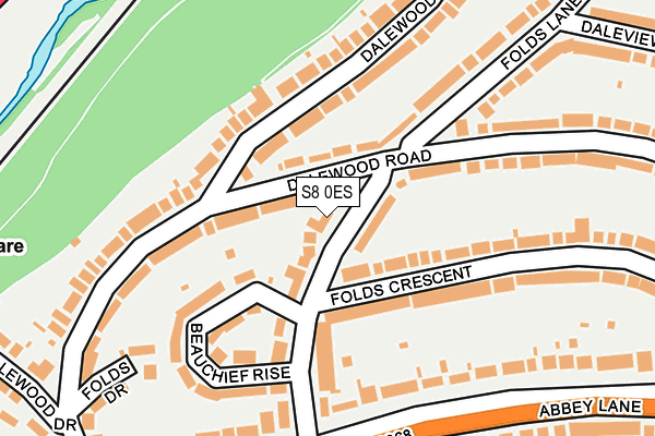 S8 0ES map - OS OpenMap – Local (Ordnance Survey)