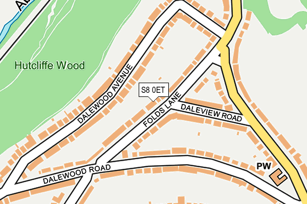 S8 0ET map - OS OpenMap – Local (Ordnance Survey)