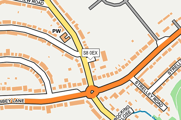 S8 0EX map - OS OpenMap – Local (Ordnance Survey)