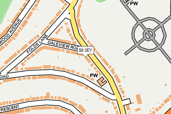 S8 0EY map - OS OpenMap – Local (Ordnance Survey)