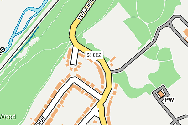 S8 0EZ map - OS OpenMap – Local (Ordnance Survey)