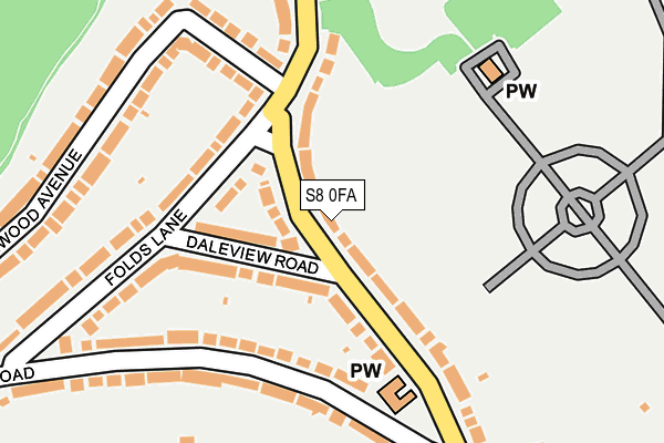 S8 0FA map - OS OpenMap – Local (Ordnance Survey)