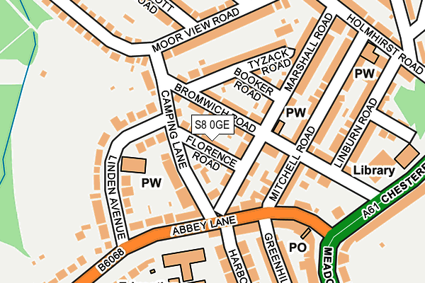 S8 0GE map - OS OpenMap – Local (Ordnance Survey)