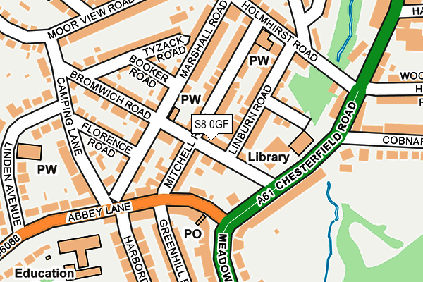 S8 0GF map - OS OpenMap – Local (Ordnance Survey)