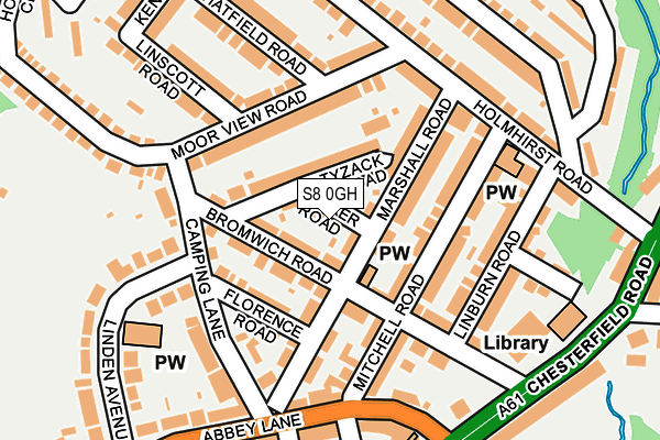 S8 0GH map - OS OpenMap – Local (Ordnance Survey)