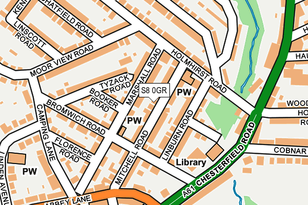 S8 0GR map - OS OpenMap – Local (Ordnance Survey)