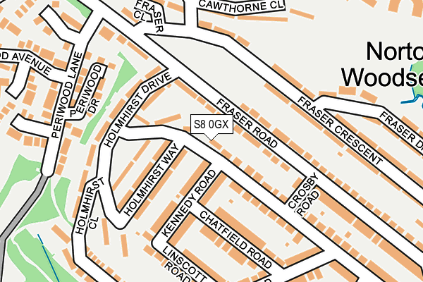 S8 0GX map - OS OpenMap – Local (Ordnance Survey)