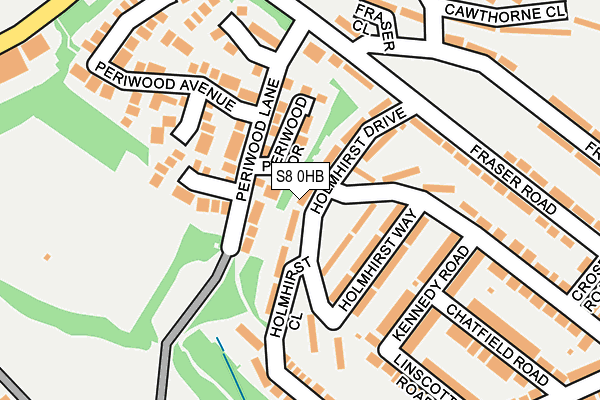 S8 0HB map - OS OpenMap – Local (Ordnance Survey)