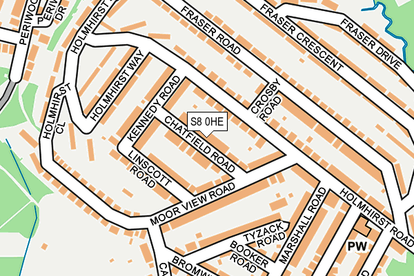 S8 0HE map - OS OpenMap – Local (Ordnance Survey)