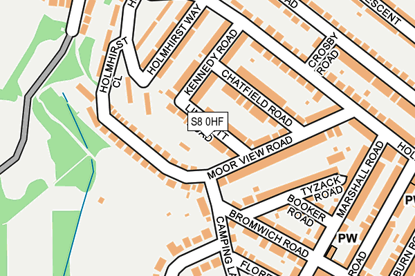 S8 0HF map - OS OpenMap – Local (Ordnance Survey)