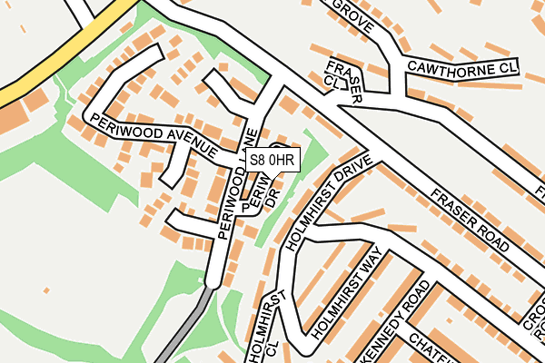 S8 0HR map - OS OpenMap – Local (Ordnance Survey)