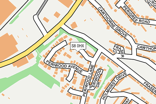 S8 0HX map - OS OpenMap – Local (Ordnance Survey)