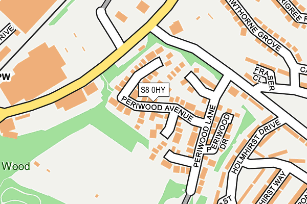 S8 0HY map - OS OpenMap – Local (Ordnance Survey)