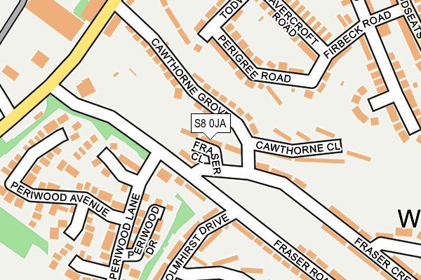 S8 0JA map - OS OpenMap – Local (Ordnance Survey)