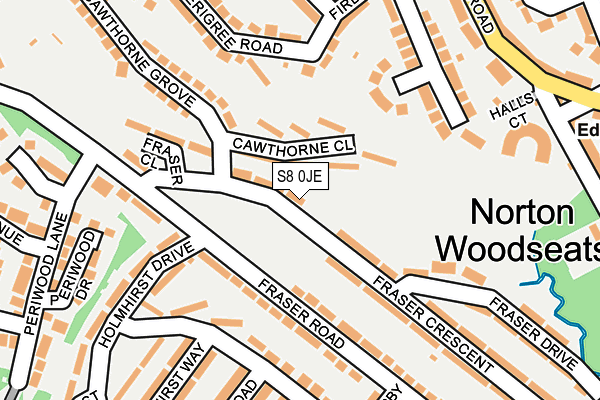 S8 0JE map - OS OpenMap – Local (Ordnance Survey)