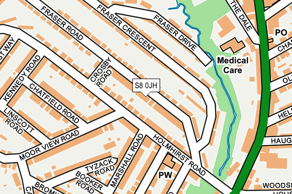 S8 0JH map - OS OpenMap – Local (Ordnance Survey)