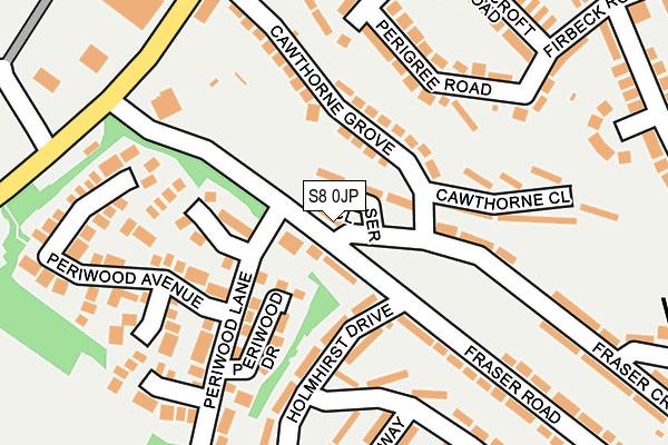 S8 0JP map - OS OpenMap – Local (Ordnance Survey)