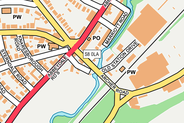 S8 0LA map - OS OpenMap – Local (Ordnance Survey)