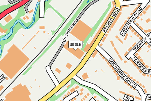 S8 0LB map - OS OpenMap – Local (Ordnance Survey)