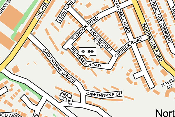 S8 0NE map - OS OpenMap – Local (Ordnance Survey)