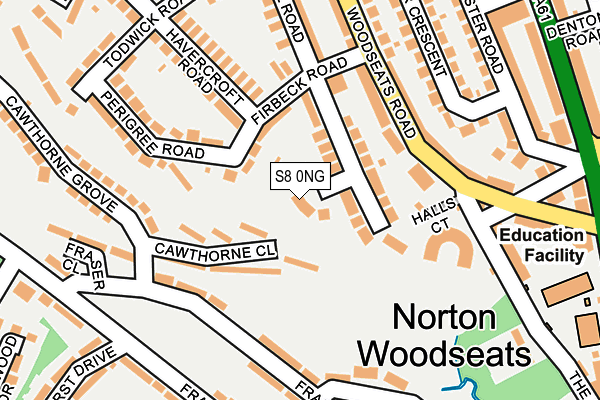 S8 0NG map - OS OpenMap – Local (Ordnance Survey)