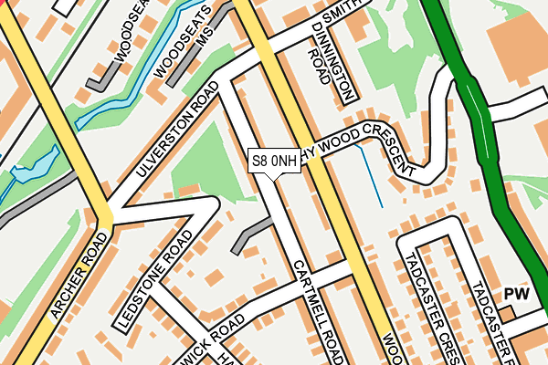 S8 0NH map - OS OpenMap – Local (Ordnance Survey)
