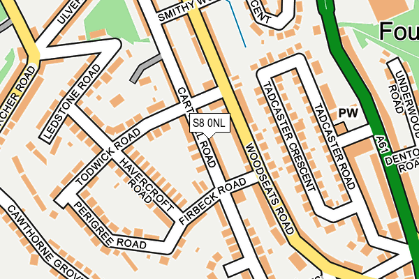 S8 0NL map - OS OpenMap – Local (Ordnance Survey)