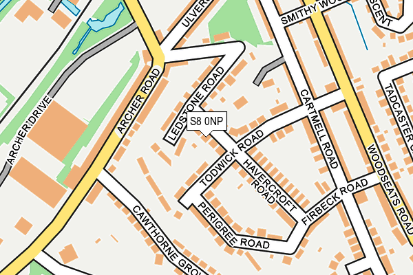 S8 0NP map - OS OpenMap – Local (Ordnance Survey)