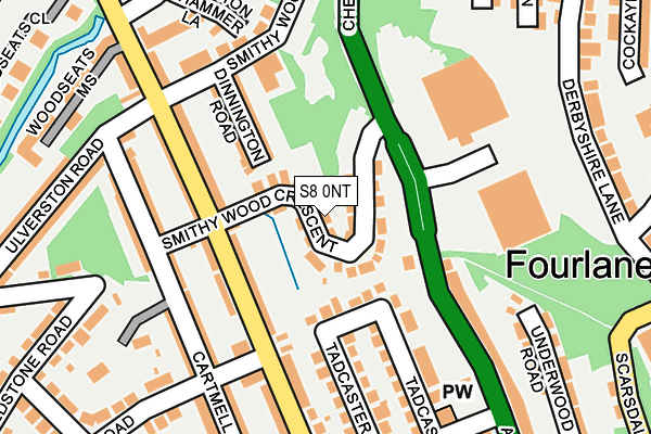 S8 0NT map - OS OpenMap – Local (Ordnance Survey)