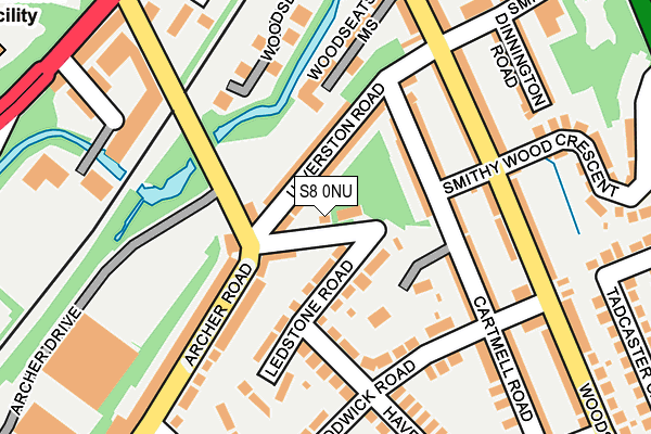 S8 0NU map - OS OpenMap – Local (Ordnance Survey)