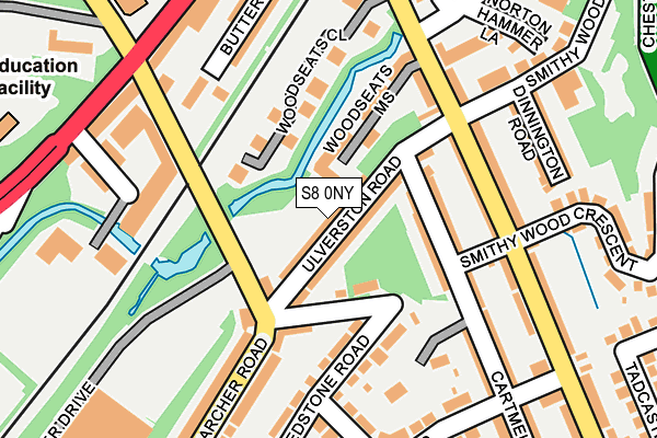 S8 0NY map - OS OpenMap – Local (Ordnance Survey)