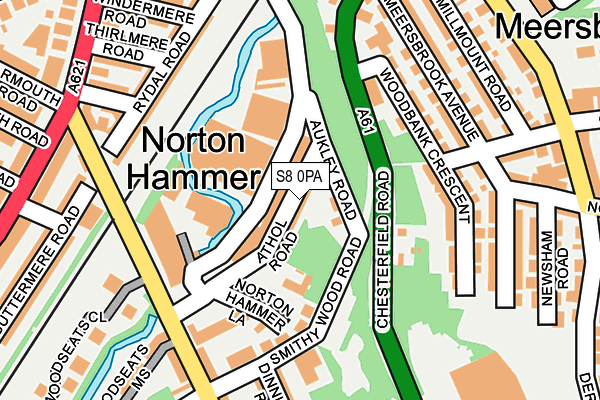 S8 0PA map - OS OpenMap – Local (Ordnance Survey)