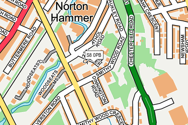 S8 0PB map - OS OpenMap – Local (Ordnance Survey)