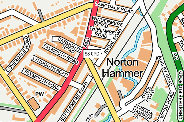 S8 0PD map - OS OpenMap – Local (Ordnance Survey)