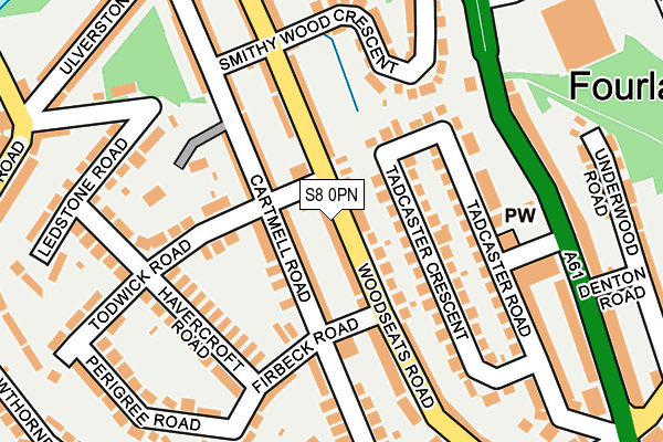 S8 0PN map - OS OpenMap – Local (Ordnance Survey)