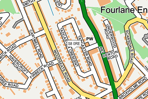 S8 0RE map - OS OpenMap – Local (Ordnance Survey)