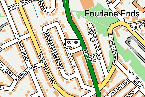 S8 0RF map - OS OpenMap – Local (Ordnance Survey)