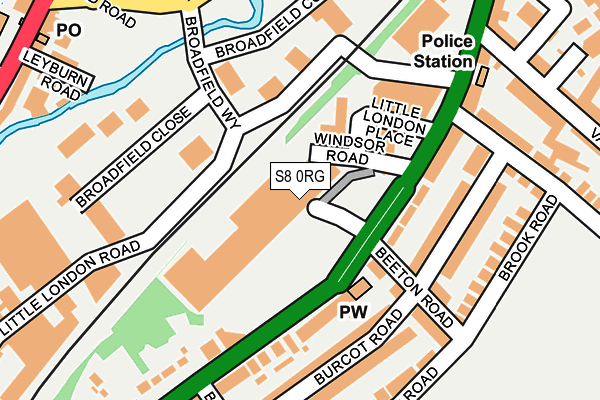 S8 0RG map - OS OpenMap – Local (Ordnance Survey)